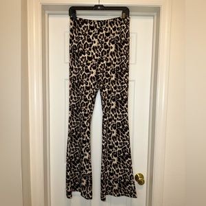 NWOT leopard large stretchy flare pants from Shein.